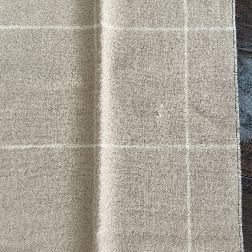 Dior Beige Checkered Wool Scarf